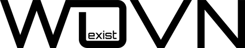 Black 'exist' logo on a white background